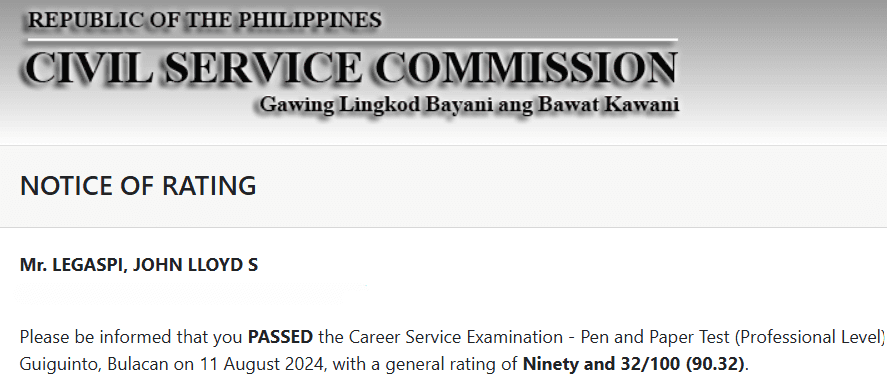Civil Service Professional Eligibility