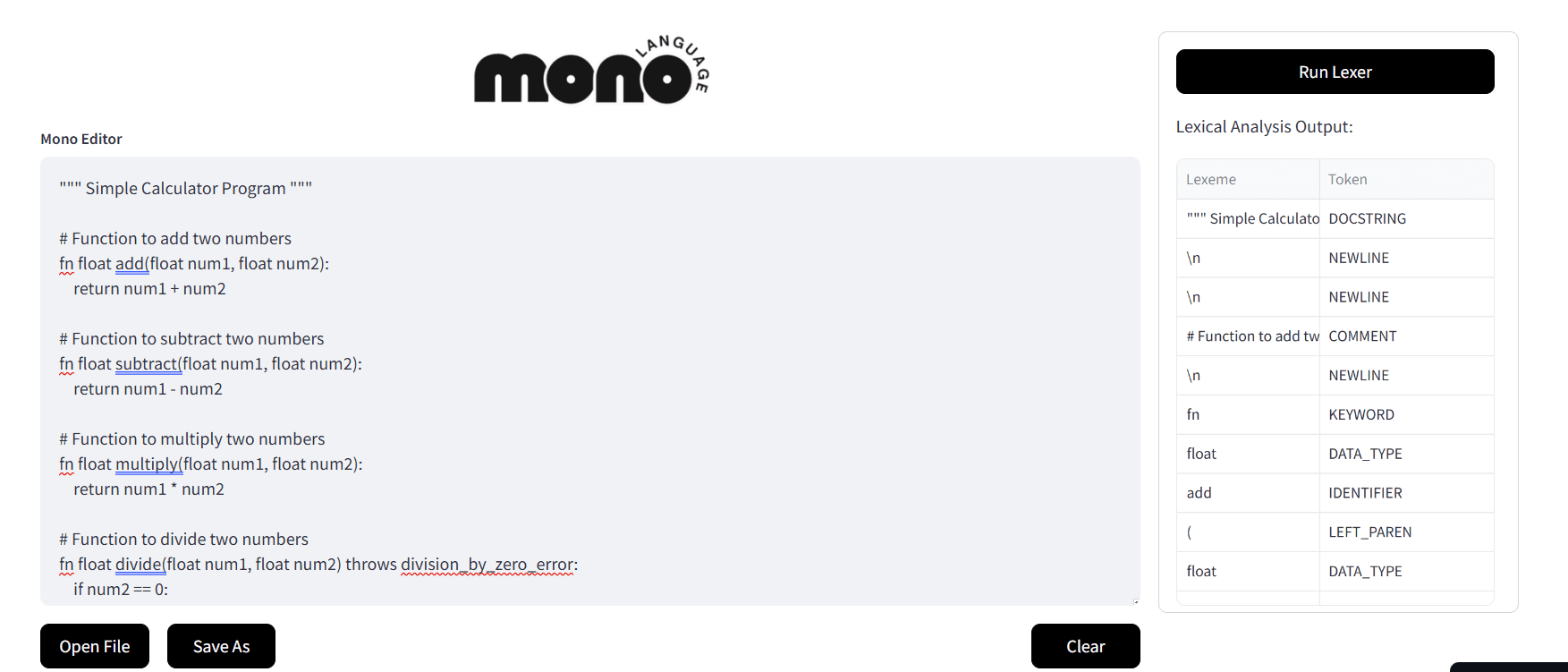 Mono Programming Language